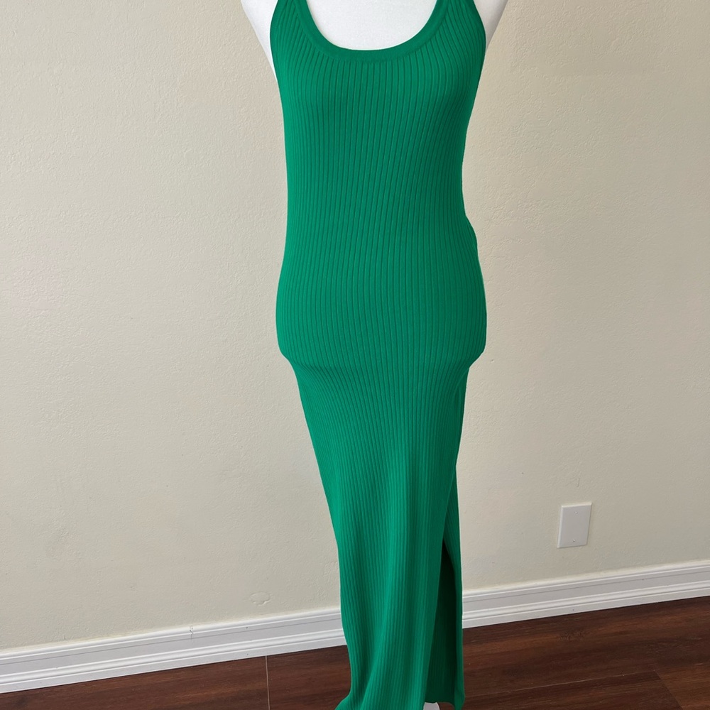 Meshki Green Sleeveless Sheath Maxi Dress
